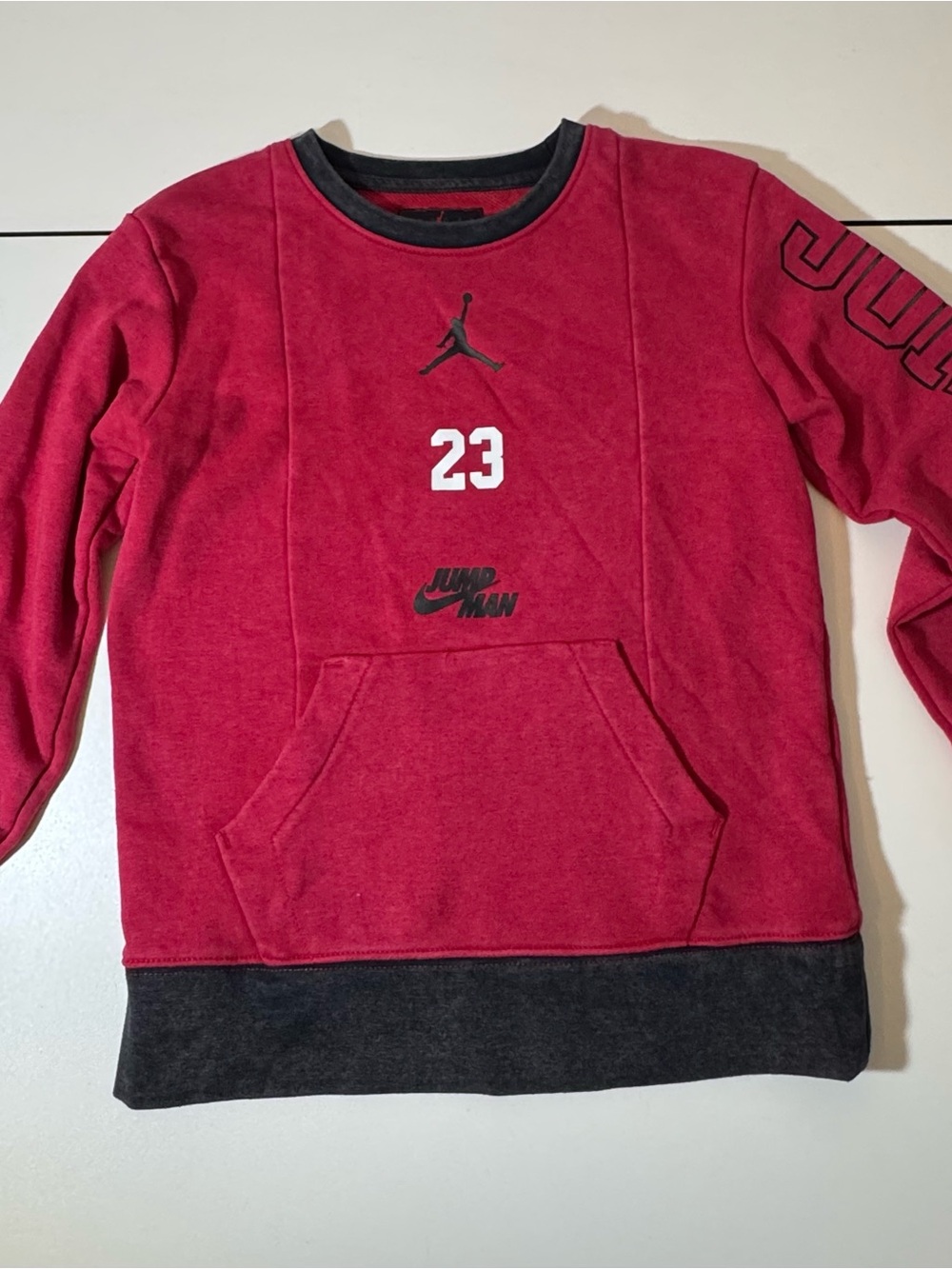 Jordan Red & Black '23' Kids Pullover Sweatshirt